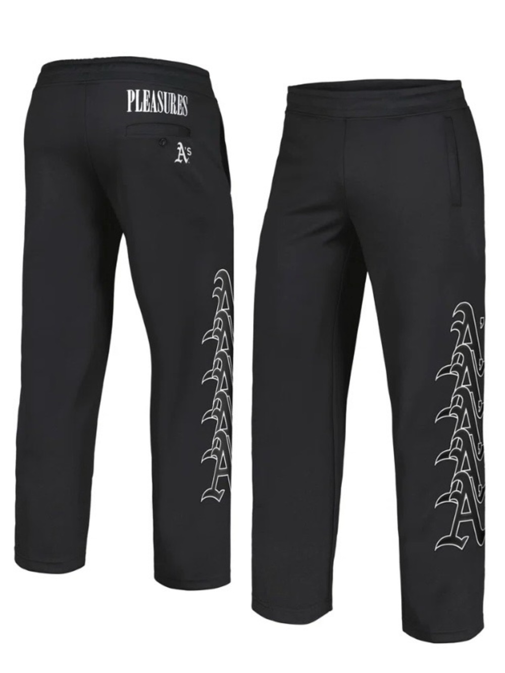 Pleasures x MLB Oakland A’s Pitcher Track Pants Black White Fanatics Mens XL NWT